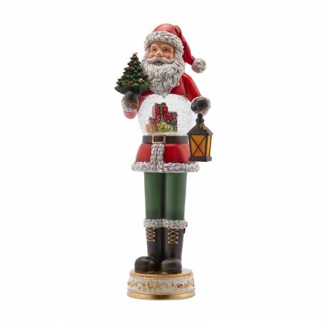 Decoratiune Mos Craciun model Glob de zapada cu muzica si lumini, 50x13 cm, multicolor - BraziPremium.ro