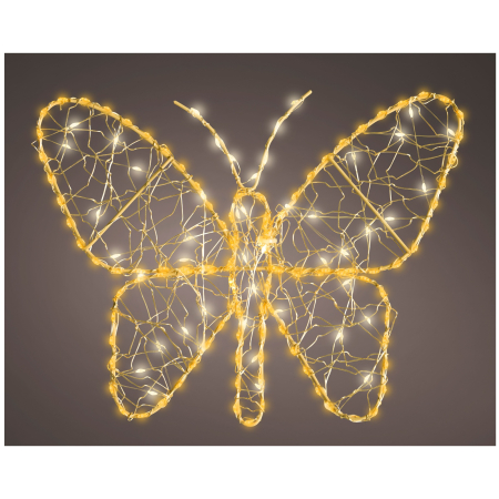 Decoratiune exterior Craciun Fluture, lumina calda, 155 LED, 28x23 cm, IP44 - BraziPremium By OLLMA [1]