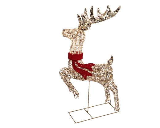 Figurine si animale - Decoratiune exterior Craciun model Ren cu fular, lumina calda, 720 LED, 57x18x100 cm,  IP44  - BraziPremium.ro