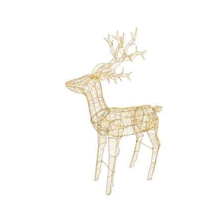 Decoratiune exterior Craciun model Ren cu lumina calda, 1500 LED, 37x122x162 cm, IP44 - BraziPremium By OLLMA