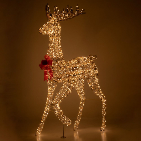 Decoratiune exterior Craciun model Ren cu lumina calda, 1440 LED, 90x27x180 cm,  IP44  - BraziPremium.ro [1]