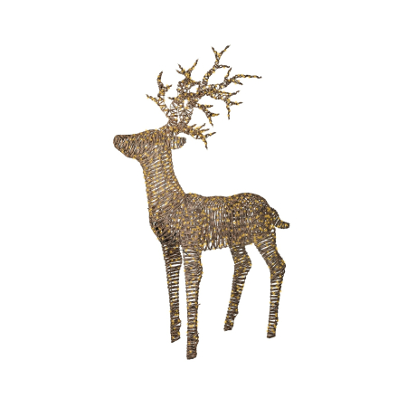 Decoratiune exterior Craciun model Ren din rachita, 1320 LED, 38x107x180 cm, IP44 - BraziPremium By OLLMA