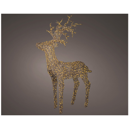 Decoratiune exterior Craciun model Ren din rachita, 1320 LED, 38x107x180 cm, IP44 - BraziPremium By OLLMA [1]