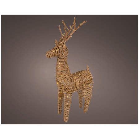 Decoratiune exterior Craciun model Ren din rachita, 72 LED, 24x60x104 cm, IP44 - BraziPremium By OLLMA [1]