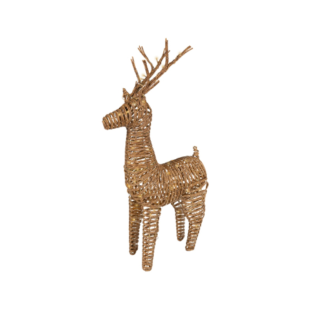 Decoratiune exterior Craciun model Ren din rachita, 72 LED, 24x60x104 cm, IP44 - BraziPremium By OLLMA