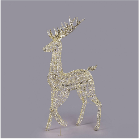 Decoratiune Craciun model Ren, 1800 MicroLED, 180 cm, IP44, lumina calda, auriu - BraziPremium By OLLMA [2]