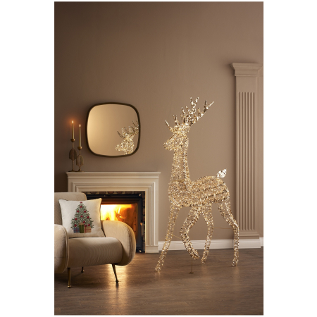 COLECTII CRACIUN 2025 - Decoratiune Craciun model Ren, 1800 MicroLED, 180 cm, IP44, lumina calda, auriu - BraziPremium By OLLMA