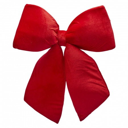 Fundite pentru brad - Decoratiune funda pentru brad din catifea, 63x60 cm, rosu - BraziPremium.ro