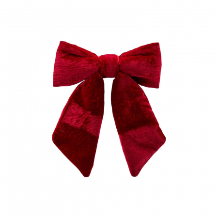 Fundite pentru brad - Decoratiune funda pentru brad din catifea, 25x21 cm, bordeaux - BraziPremium.ro