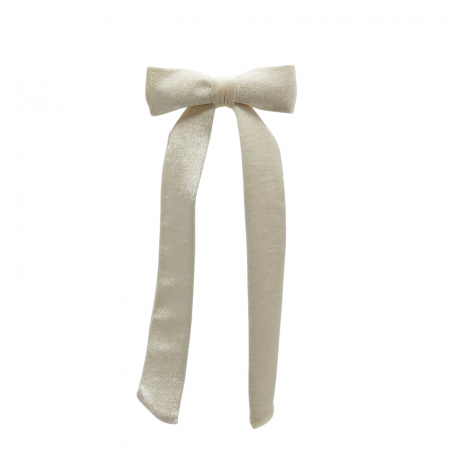 Fundite pentru brad - Decoratiune funda pentru brad din catifea, 30x13 cm, ivoire - BraziPremium.ro