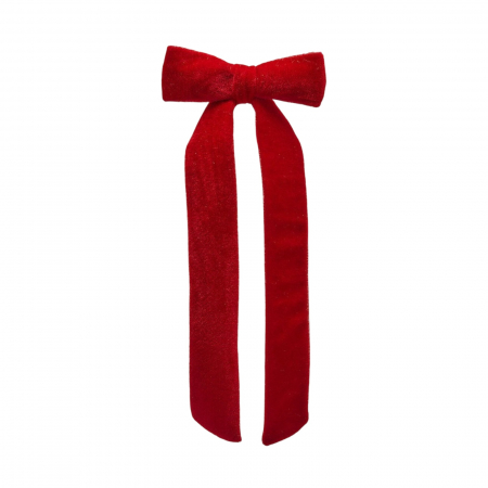 Fundite pentru brad - Decoratiune funda pentru brad din catifea, 30x13 cm, rosu - BraziPremium.ro