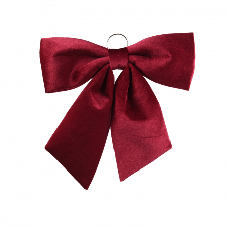 Ornamente pentru brad - Decoratiune funda pentru brad din catifea, 48x52x2 cm, bordeaux - BraziPremium By OLLMA
