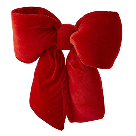 Fundite pentru brad - Decoratiune funda pentru brad din catifea, 43x40 cm, rosu - BraziPremium.ro