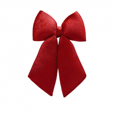 Fundite pentru brad - Decoratiune funda pentru brad din catifea, 38x27 cm, rosu - BraziPremium.ro
