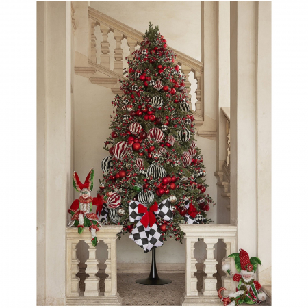 Decoratiune funda pentru brad din catifea, 38x27 cm, bordeaux - BraziPremium.ro [2]