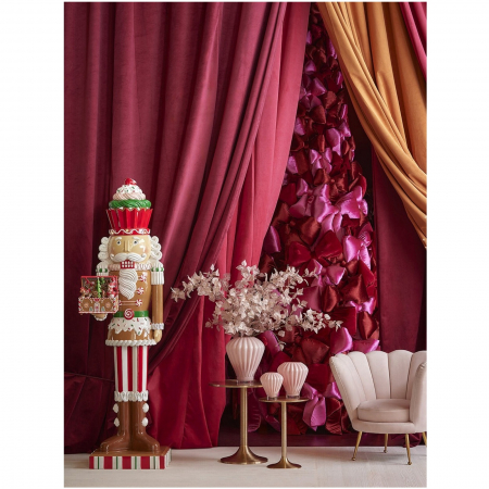 Decoratiune funda pentru brad din catifea, 38x27 cm, bordeaux - BraziPremium.ro [3]