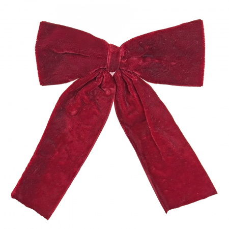 Fundite pentru brad - Decoratiune funda pentru brad din catifea cu prindere clips, 13 cm, bordeaux - BraziPremium.ro