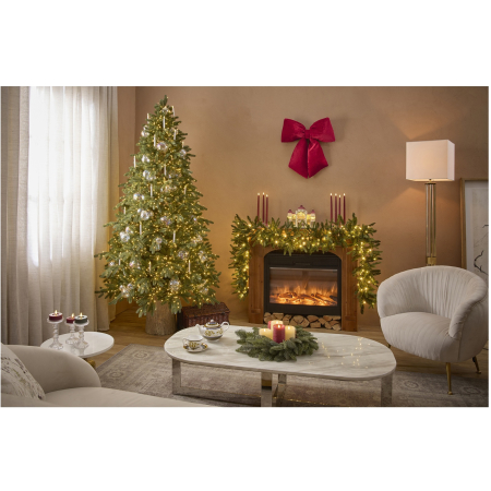 Decoratiune funda pentru brad din catifea, 63x60 cm, bordeaux - BraziPremium.ro [3]