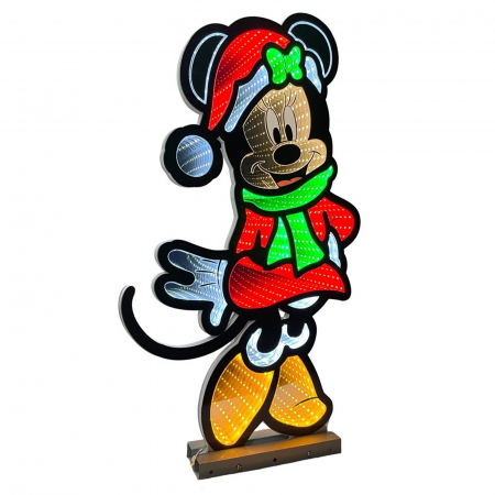 Instalatii - Decoratiune luminoasa Minnie Mouse cu fular, Infinity Light, pentru interior, 40 cm, multicolor - BraziPremium By OLLMA