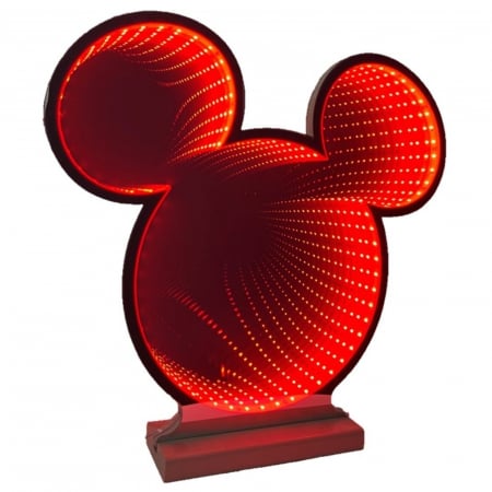 Disney Magic Christmas - Decoratiune luminoasa Mickey Mouse, Infinity Light, pentru interior, 40 cm, rosu - BraziPremium By OLLMA