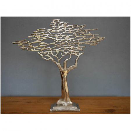 Decoratiune metal Copacul Vietii, 60 cm, argintiu metalizat - BraziPremium.ro [1]