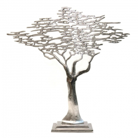 Obiecte decorative - Decoratiune metal Copacul Vietii, 60 cm, argintiu metalizat - BraziPremium.ro