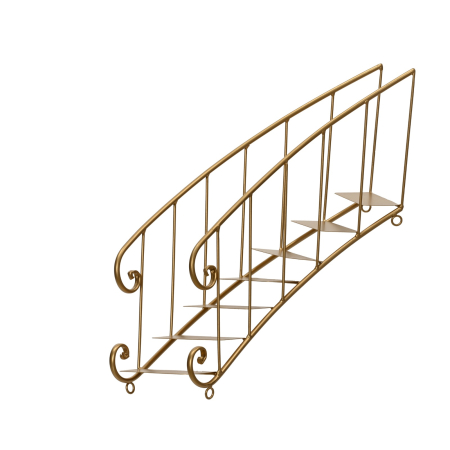 Decoratiuni Craciun pentru Casa - Decoratiune metalica Craciun model Scara, 44.2 cm, auriu - BraziPremium By OLLMA