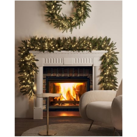 Classic Romance - Ghirlanda artificiala Craciun Luxury cu LED, 270 cm, IP44, verde - BraziPremium By OLLMA