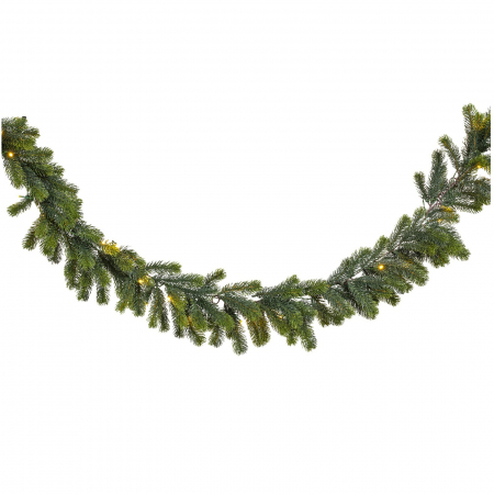 Ghirlande Craciun - Ghirlanda artificiala Craciun Winnipeg cu LED-uri, interior-exterior, 180 cm, verde - BraziPremium By OLLMA