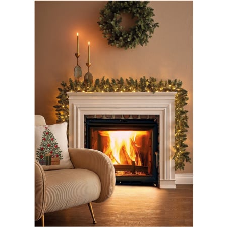 Classic Romance - Ghirlanda artificiala Craciun Pino Argentato cu MiniLED-uri, 270 cm, IP44, verde - BraziPremium By OLLMA