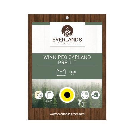 Ghirlanda artificiala Craciun Winnipeg cu LED-uri, interior-exterior, 180 cm, verde - BraziPremium By OLLMA [3]