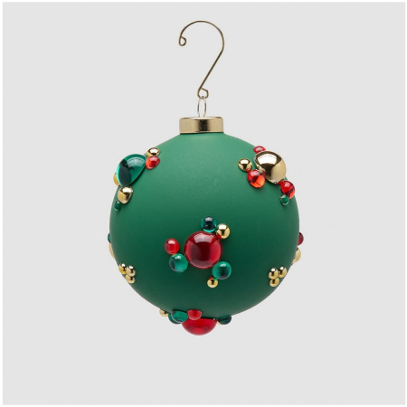 Glob brad Craciun Bubble Ball, 10 cm, verde - BraziPremium By OLLMA [1]
