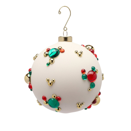 Classic Romance - Glob brad Craciun Bubble Ball, 12 cm, alb - BraziPremium By OLLMA