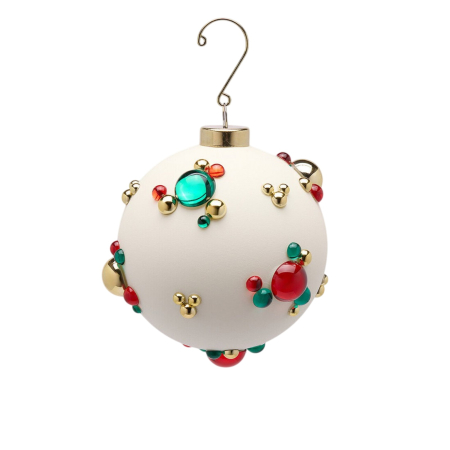 Globuri - Glob brad Craciun Bubble Ball, 10 cm, alb - BraziPremium By OLLMA
