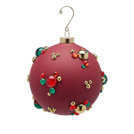 Classic Romance - Glob brad Craciun Bubble Ball, 12 cm, rosu - BraziPremium By OLLMA