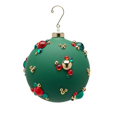 Classic Romance - Glob brad Craciun Bubble Ball, 12 cm, verde - BraziPremium By OLLMA