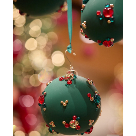 Glob brad Craciun Bubble Ball, 12 cm, verde - BraziPremium By OLLMA [2]
