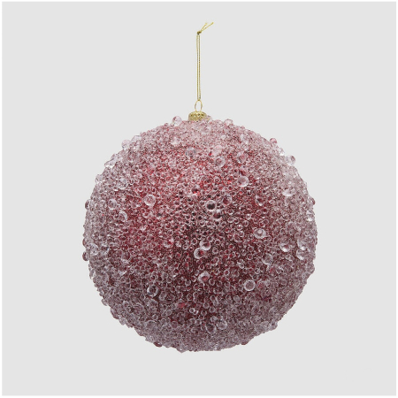 Glob brad Craciun cu aspect inghetat, 12 cm, visiniu - BraziPremium By OLLMA [1]