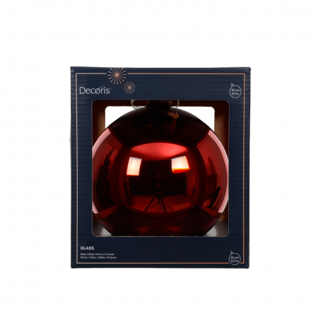 Glob brad Craciun stralucitor, 15 cm, rosu - BraziPremium.ro [1]
