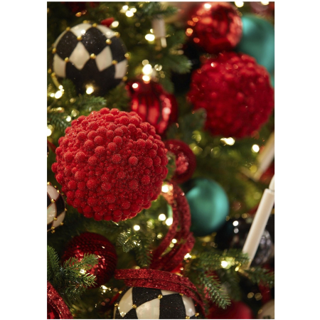 Glob brad Craciun Glitter Bubble, 13 cm, rosu - BraziPremium By OLLMA [4]