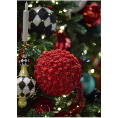 Glob brad Craciun Glitter Bubble, 13 cm, rosu - BraziPremium By OLLMA [2]
