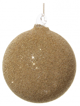Globuri - Glob brad Craciun Glitter Gold, 8 cm, sticla, auriu - BraziPremium.ro