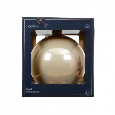 Glob brad Craciun stralucitor, 15 cm, bej - BraziPremium.ro [1]