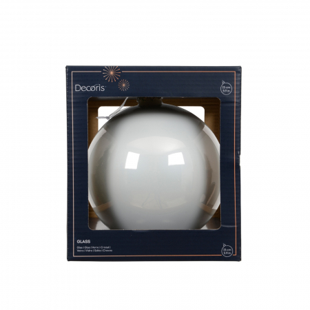 Glob brad Craciun stralucitor, 15 cm, alb - BraziPremium.ro [1]
