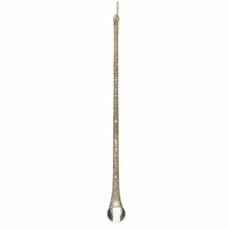 Glob brad model turture de sticla cu sclipici, 25 cm, champagne gold - BraziPremium.ro