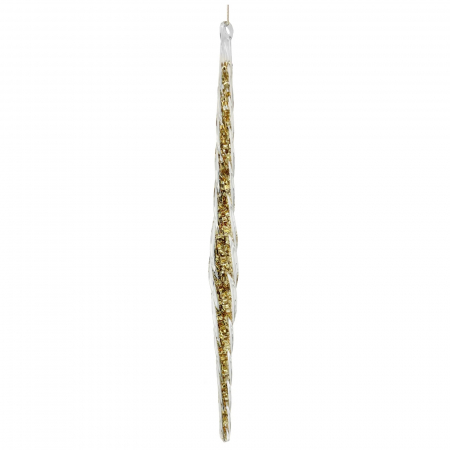 Glob brad model turture de sticla cu fulgi aurii, 25 cm, sticla, transparent - BraziPremium.ro