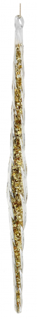Glob brad model turture de sticla cu fulgi aurii, 30 cm, sticla, transparent - BraziPremium.ro