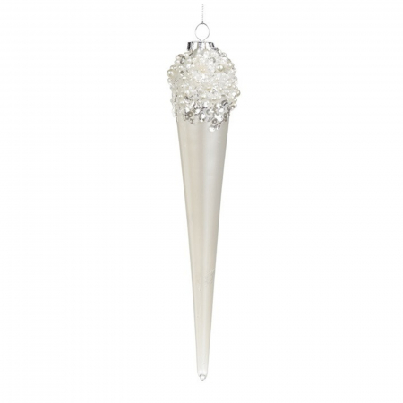 Frozen In Time - Glob brad model turture de sticla cu perle, 24 cm, transparent - BraziPremium.ro
