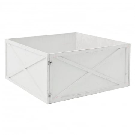 COLECTII CRACIUN 2025 - Husa pentru suport brad Craciun, 59 x 28 cm, lemn, alb - BraziPremium.ro