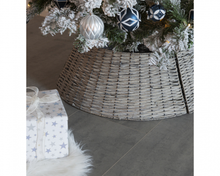 Husa pentru suport brad Craciun, 70 x 28 cm, salcie, gri - BraziPremium.ro [1]